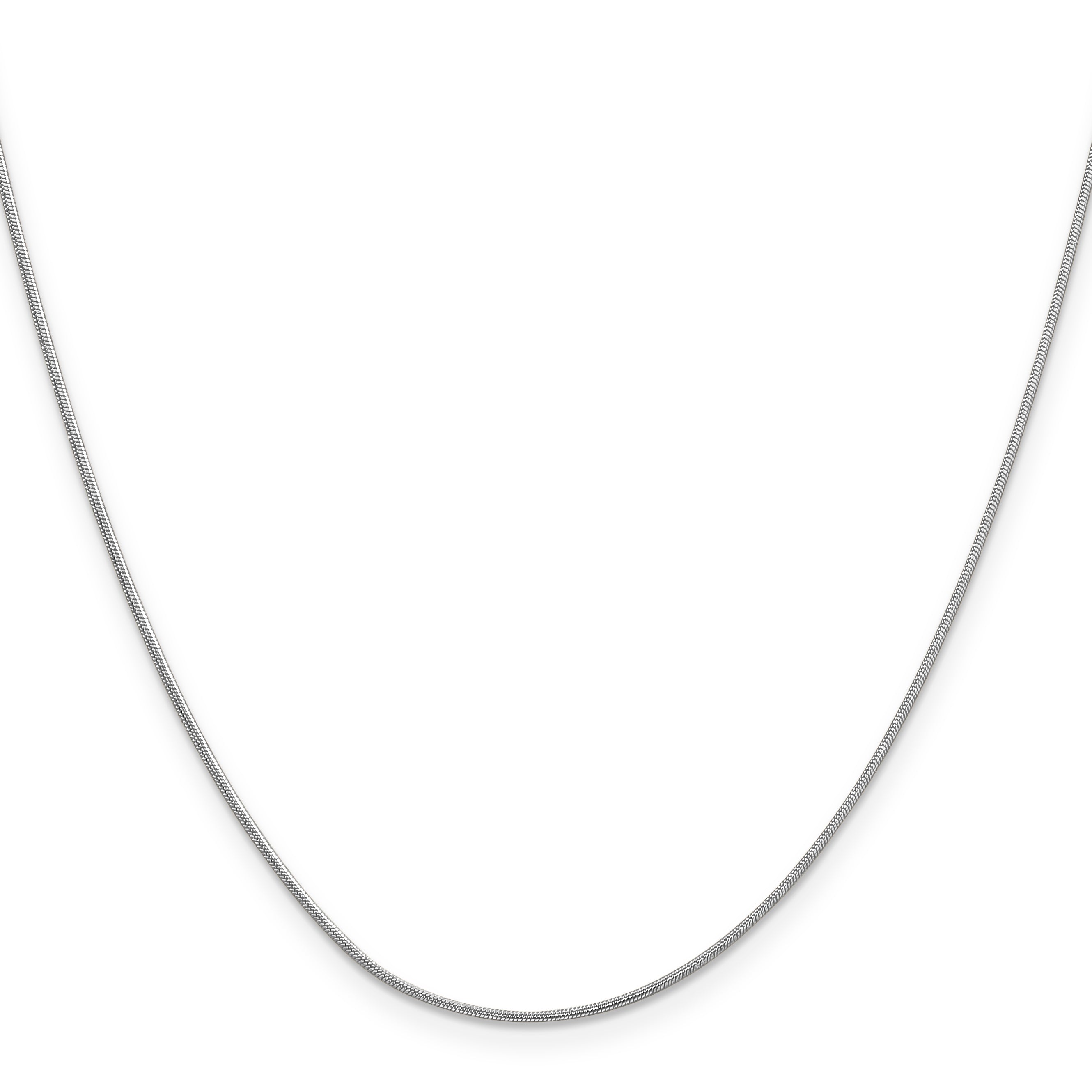 24 Inch 14K White Gold .9mm Round Snake Chain Necklace