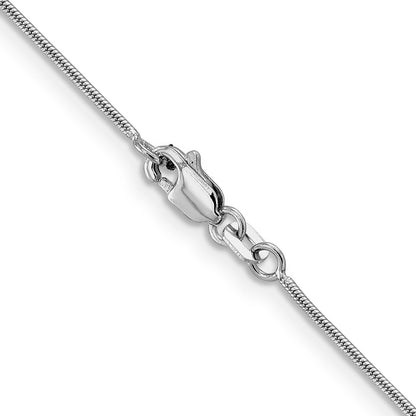 24 Inch 14K White Gold .9mm Round Snake Chain Necklace
