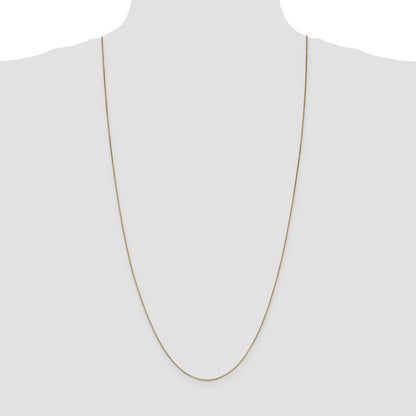 3 Inch 14K Yellow Gold .7mm Box With Lobster Clasp Chain Necklace