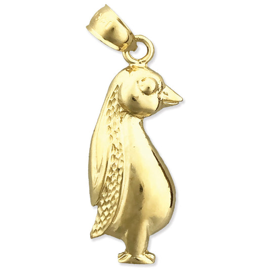 14K Gold Penguin Standing Pendant