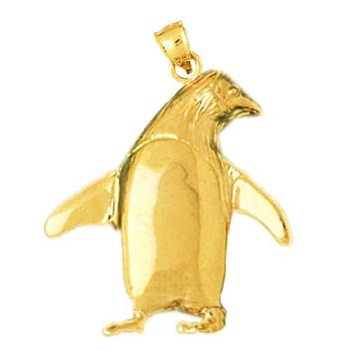 14K Gold Chubby Penguin Pendant