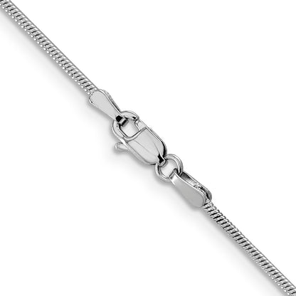 20 Inch 14K White Gold 1.3mm Round Snake Chain Necklace