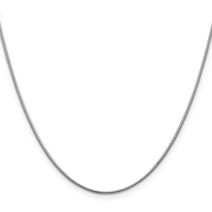16 Inch 14K White Gold 1mm Round Snake Chain Necklace