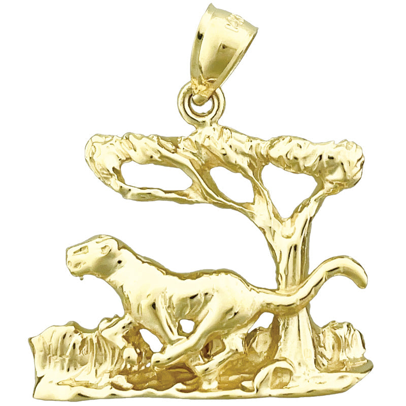 14K Gold Jaguar Pendant