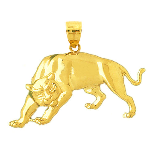 14K Gold Black Panther Pendant