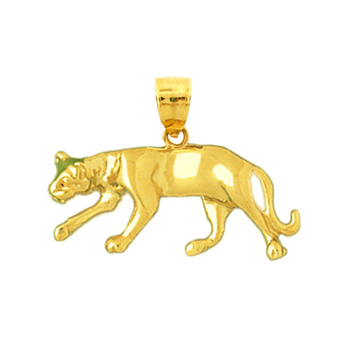 14K Gold Cougar Pendant