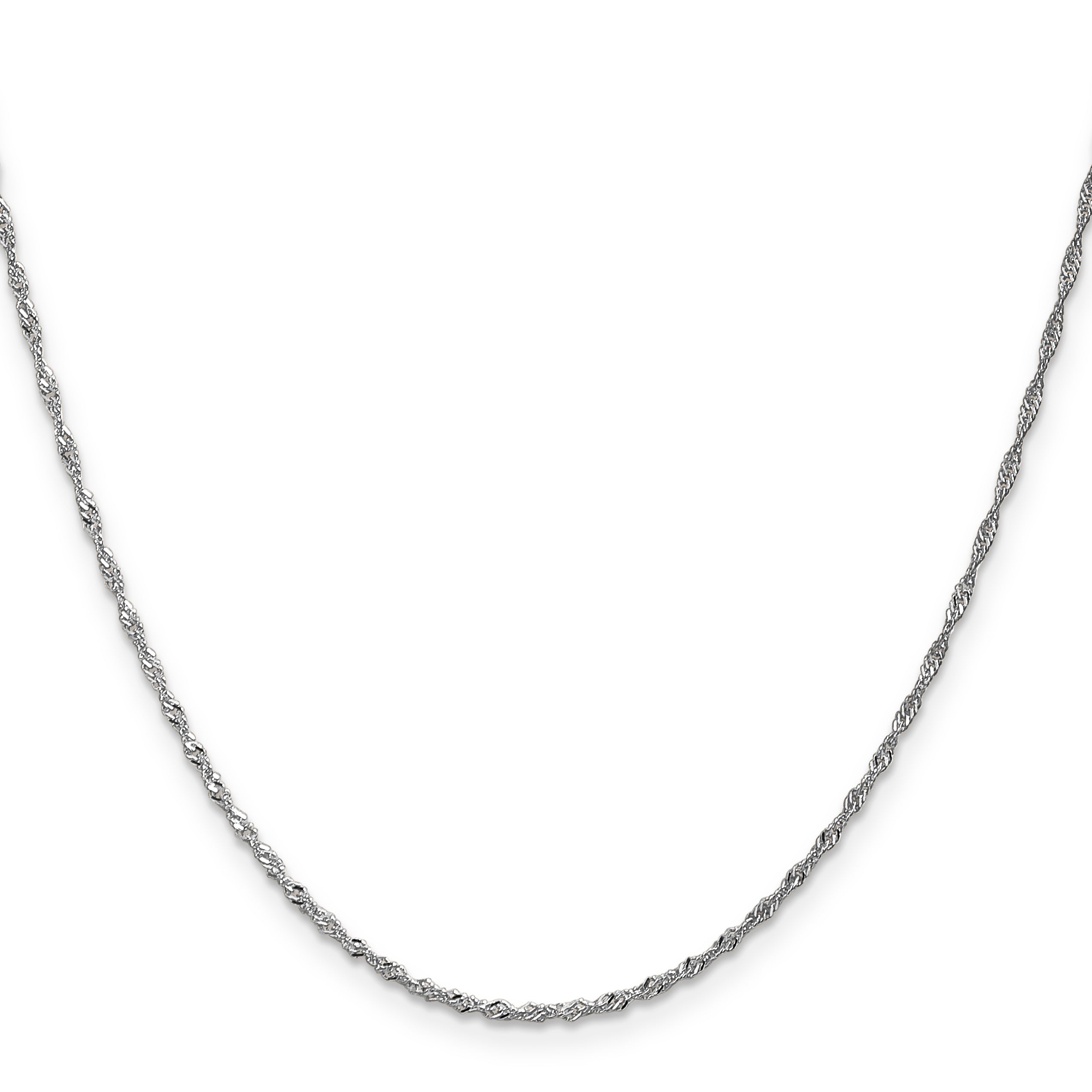 24 Inch 14K White Gold 1.3mm Singapore Chain Necklace