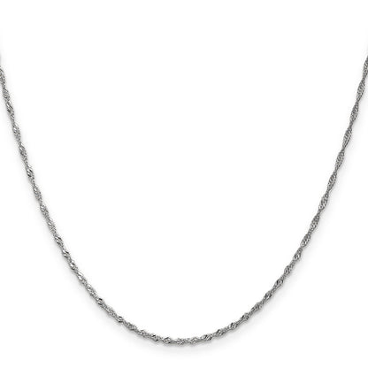 20 Inch 14K White Gold 1.3mm Singapore Chain Necklace