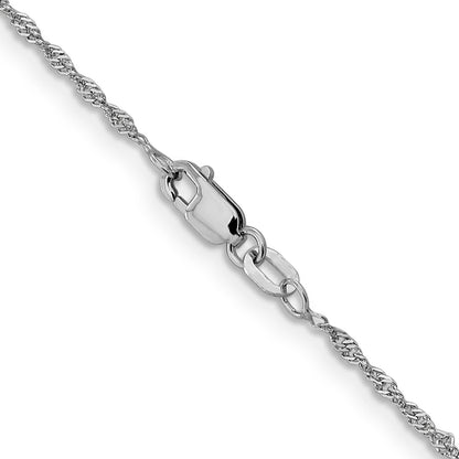 24 Inch 14K White Gold 1.3mm Singapore Chain Necklace