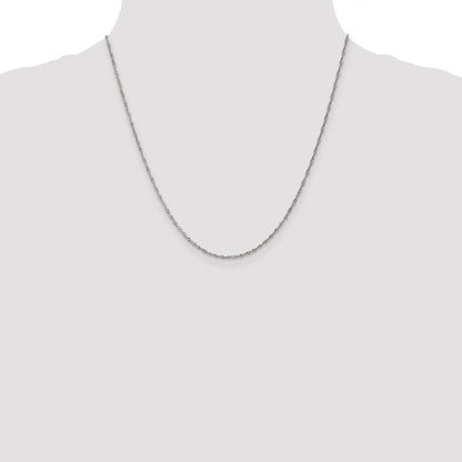 20 Inch 14K White Gold 1.3mm Singapore Chain Necklace