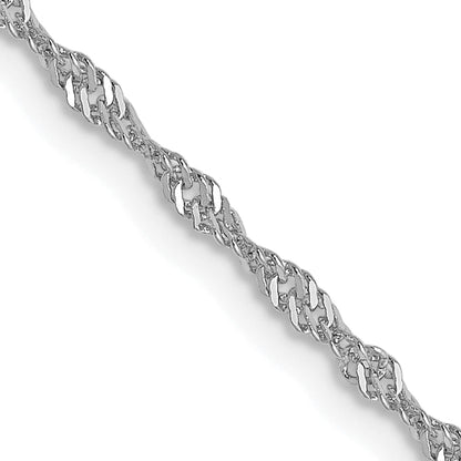 20 Inch 14K White Gold 1.3mm Singapore Chain Necklace