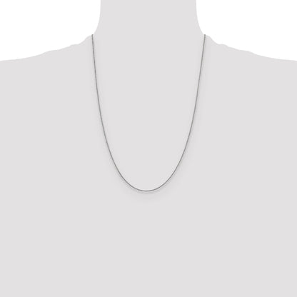 24 Inch 14K White Gold 1mm Sparkle Singapore Chain Necklace