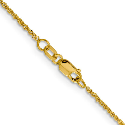 24 Inch 14K Yellow Gold 1.3mm Sparkle Singapore Chain Necklace