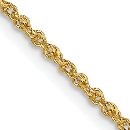 2 Inch 14K Yellow Gold 1.3mm Sparkle Singapore Chain Necklace