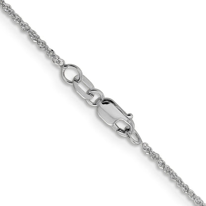 20 Inch 14K White Gold 1.3mm Sparkle Singapore Chain Necklace