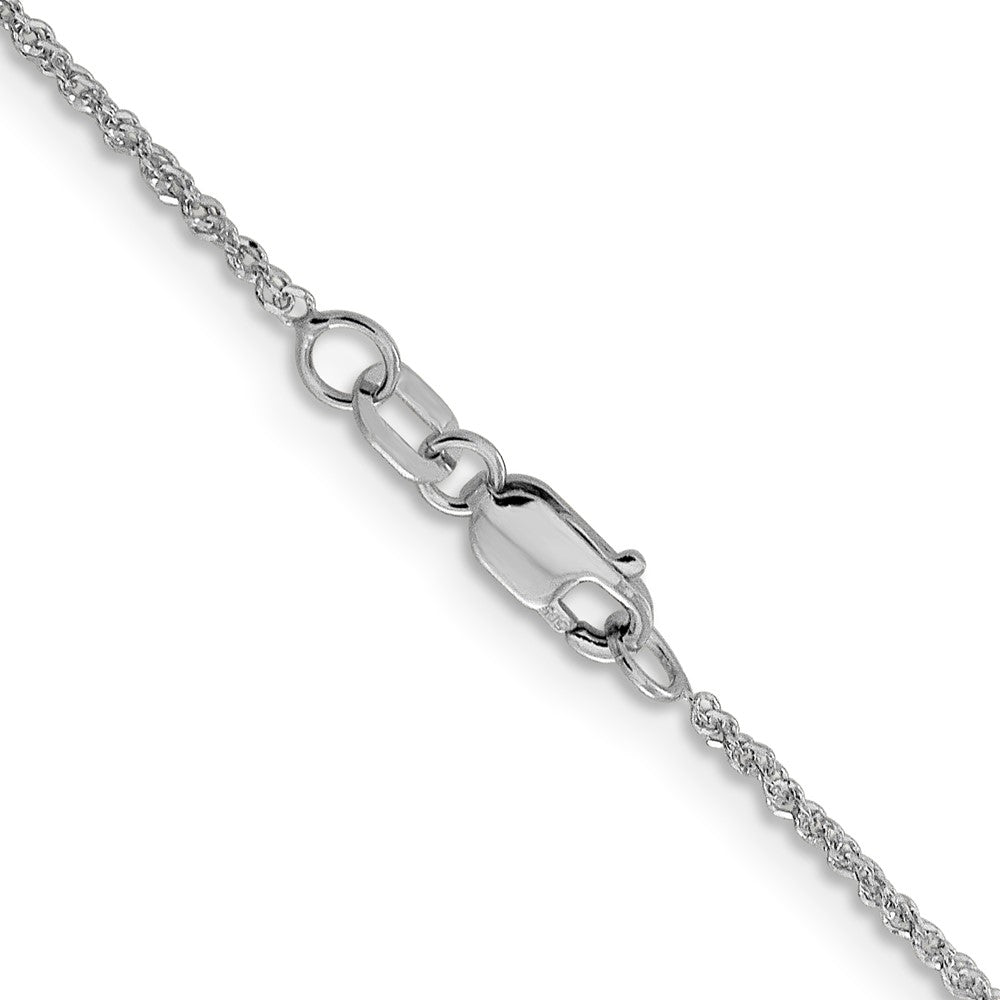 16 Inch 14K White Gold 1.3mm Sparkle Singapore Chain Necklace