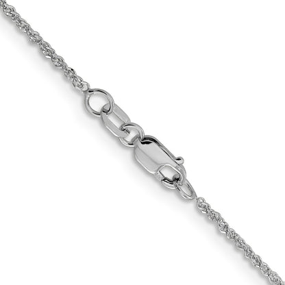 16 Inch 14K White Gold 1.3mm Sparkle Singapore Chain Necklace