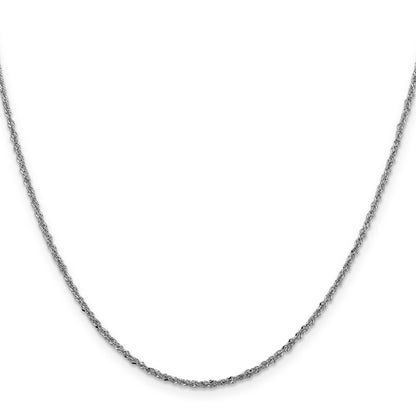 24 Inch 14K White Gold 1.6mm Sparkle Singapore Chain Necklace