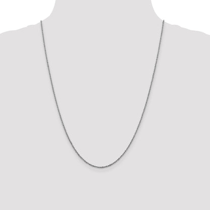 24 Inch 14K White Gold 1.6mm Sparkle Singapore Chain Necklace