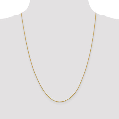 18K Yellow Gold 24 Inch 1mm Diamond-Cut Spiga With Spring Ring Clasp Chain Necklace