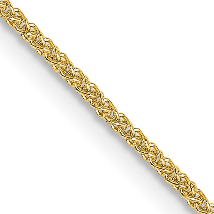 18K Yellow Gold 24 Inch 1mm Diamond-Cut Spiga With Spring Ring Clasp Chain Necklace