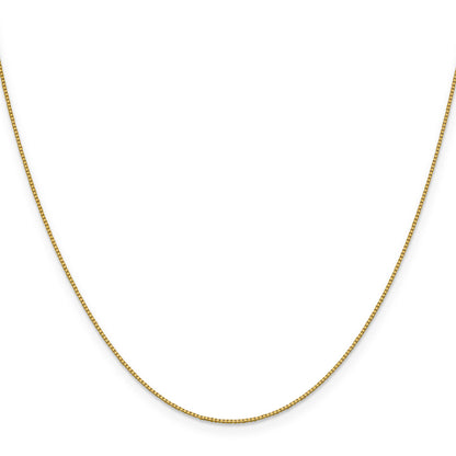 18K Yellow Gold 18 Inch .7mm Box With Lobster Clasp Chain Necklace