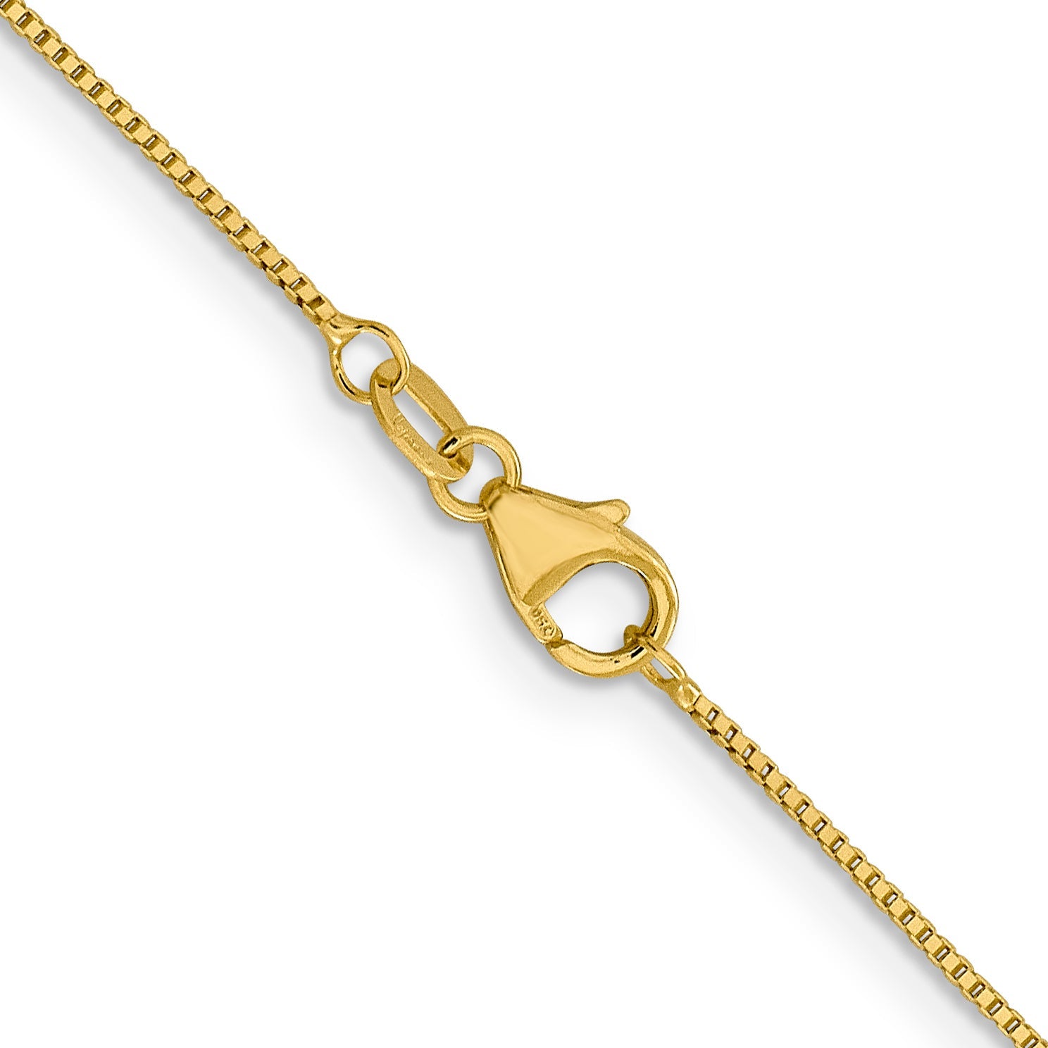 18K Yellow Gold 18 Inch .7mm Box With Lobster Clasp Chain Necklace
