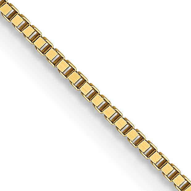 18K Yellow Gold 18 Inch .7mm Box With Lobster Clasp Chain Necklace