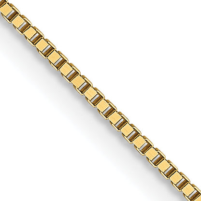 18K Yellow Gold 18 Inch .7mm Box With Lobster Clasp Chain Necklace
