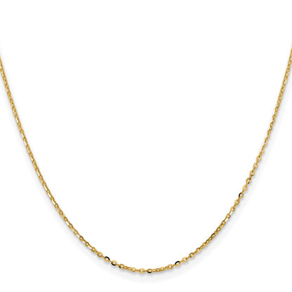 16 Inch 18K Yellow Gold 1.5mm D/C Cable Chain Necklace