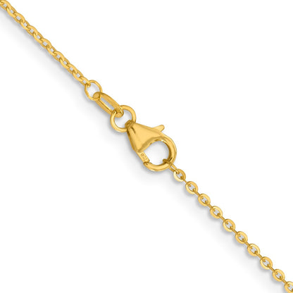 16 Inch 18K Yellow Gold 1.5mm D/C Cable Chain Necklace