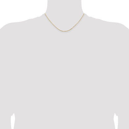 16 Inch 18K Yellow Gold 1.5mm D/C Cable Chain Necklace