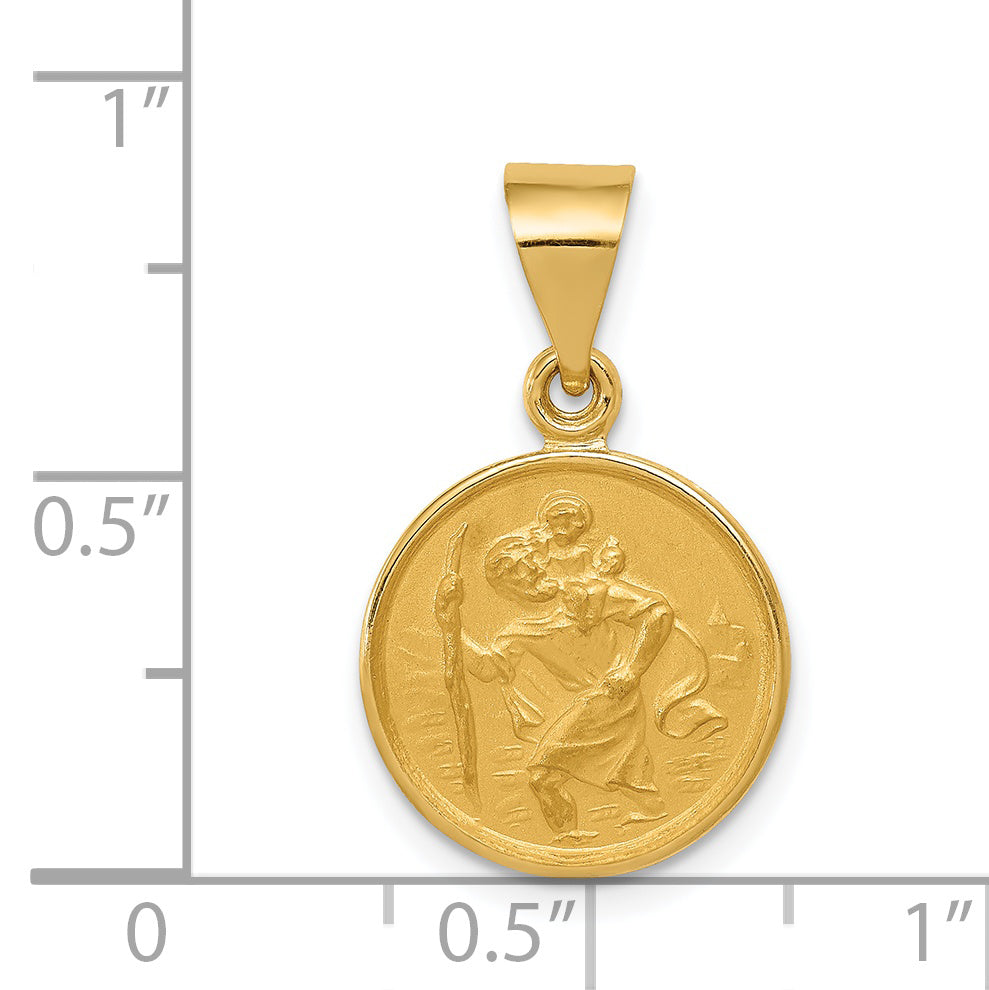 18K Yellow Gold Saint Christopher Medal Pendant