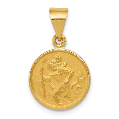 18K Yellow Gold Saint Christopher Medal Pendant