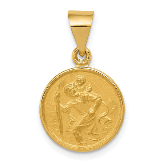 18K Yellow Gold Saint Christopher Medal Pendant
