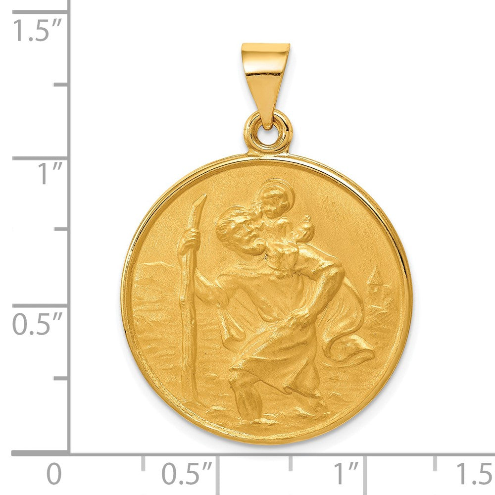 18K Yellow Gold Saint Christopher Medal Pendant