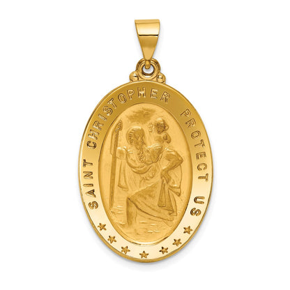 18K Yellow Gold Saint Christopher Medal Pendant