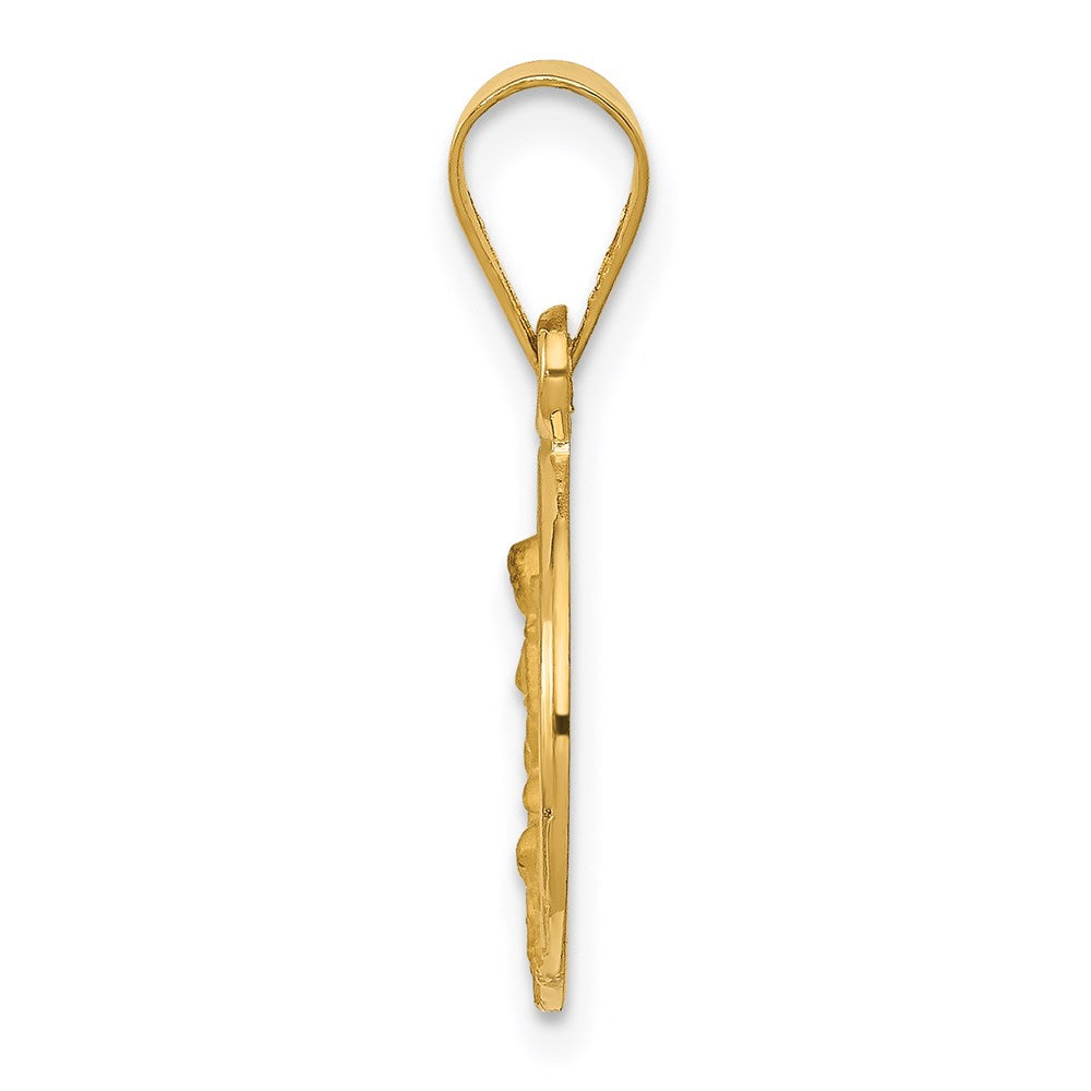 18K Yellow Gold Guardian Angel Medal Pendant