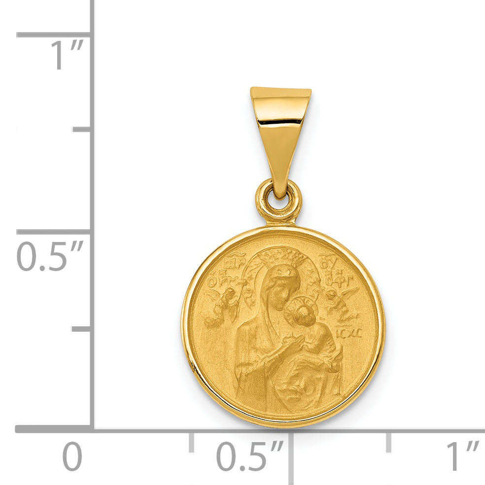 18K Yellow Gold Our Lady Of Perpetual Help Medal Pendant