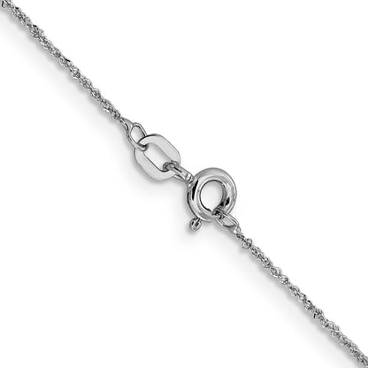 18 Inch 14K White Gold .8mm Sparkle Singapore Chain Necklace