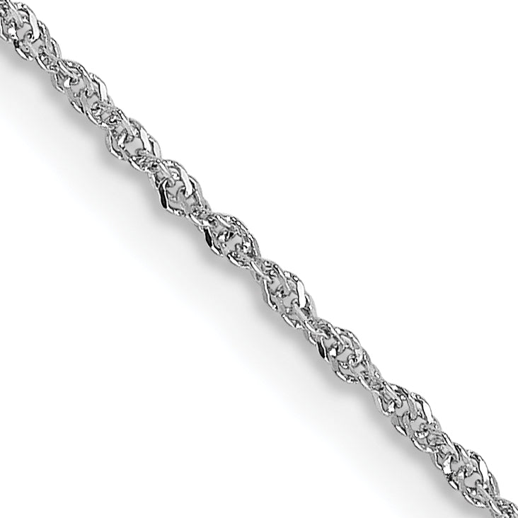 18 Inch 14K White Gold .8mm Sparkle Singapore Chain Necklace