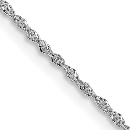 20 Inch 14K White Gold .8mm Sparkle Singapore Chain Necklace