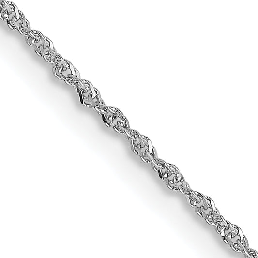 20 Inch 14K White Gold .8mm Sparkle Singapore Chain Necklace