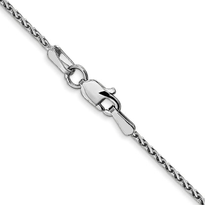 16 Inch 14K White Gold 1.3mm D/C Wheat Chain Necklace