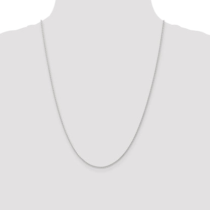 24 Inch 14K White Gold 1.3mm D/C Wheat Chain Necklace