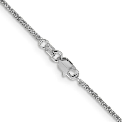 20 Inch 14K White Gold 1mm D/C Quadra Wheat Chain Necklace