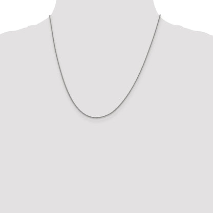 20 Inch 14K White Gold 1mm D/C Quadra Wheat Chain Necklace