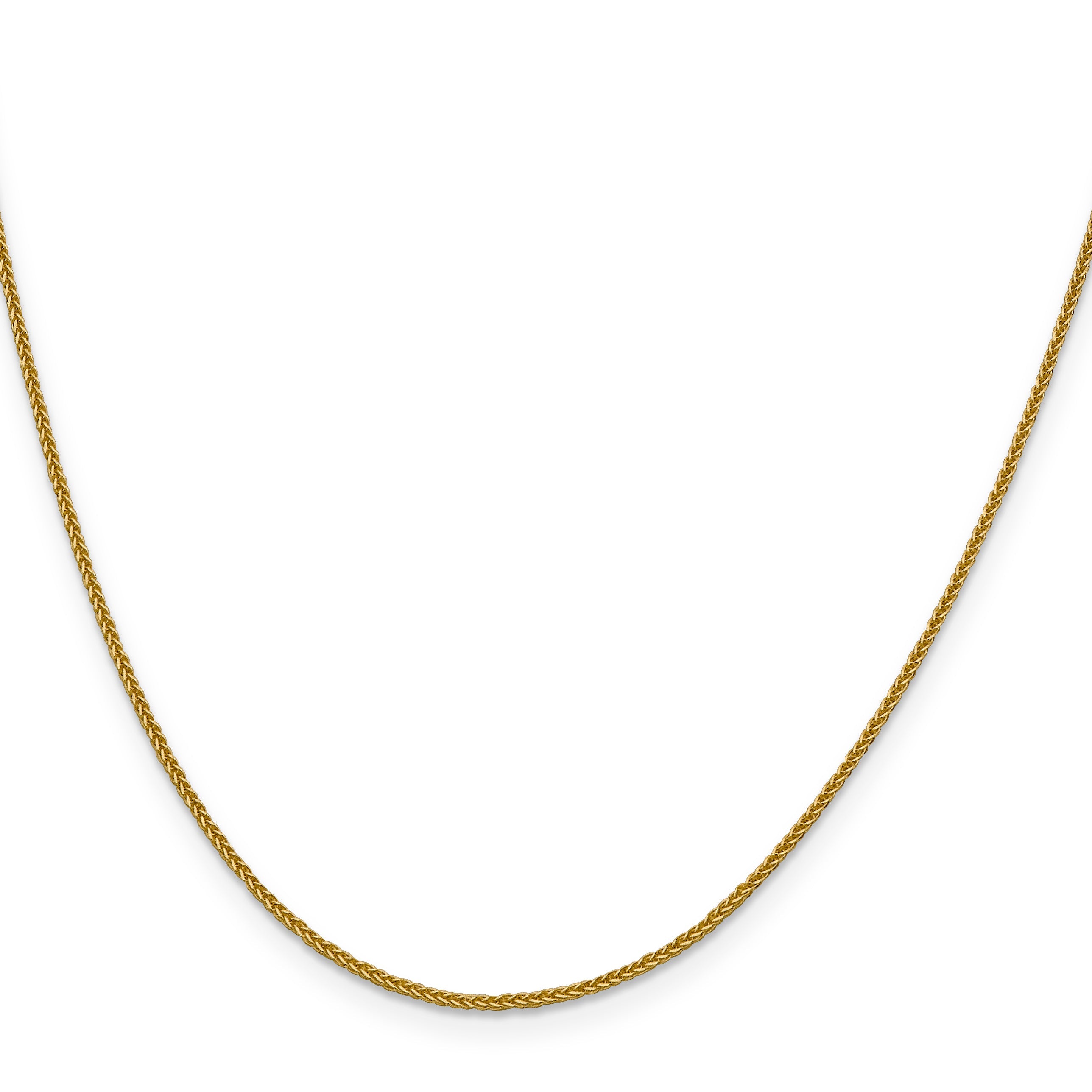 18 Inch 14K 1mm D/C Quadra Wheat Chain Necklace