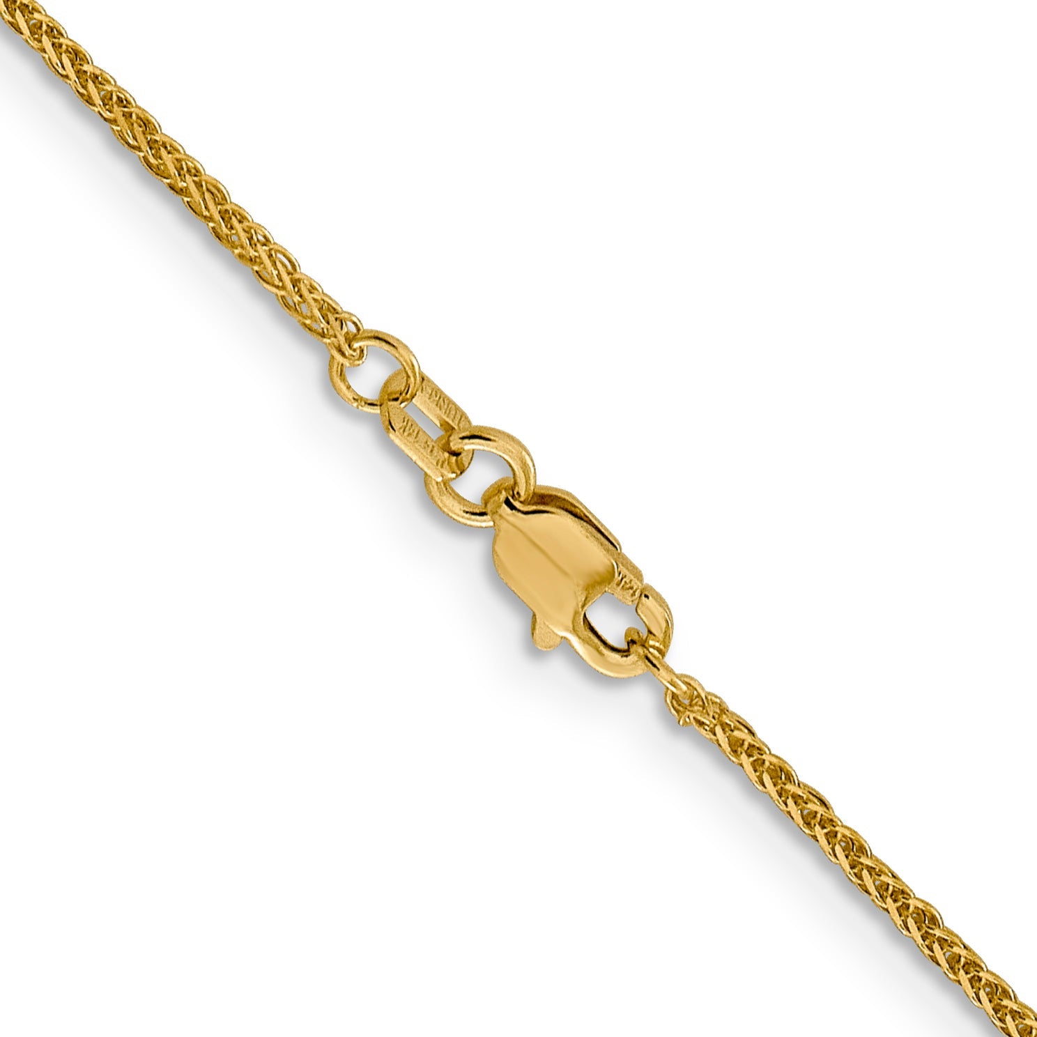 20 Inch 14K 1mm D/C Quadra Wheat Chain Necklace