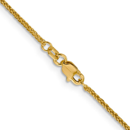 18 Inch 14K 1mm D/C Quadra Wheat Chain Necklace